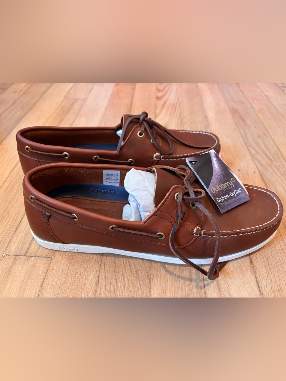 Dubarry of Ireland Port Brown Leather Deck Shoes Boat Shoes EU 44 NWT